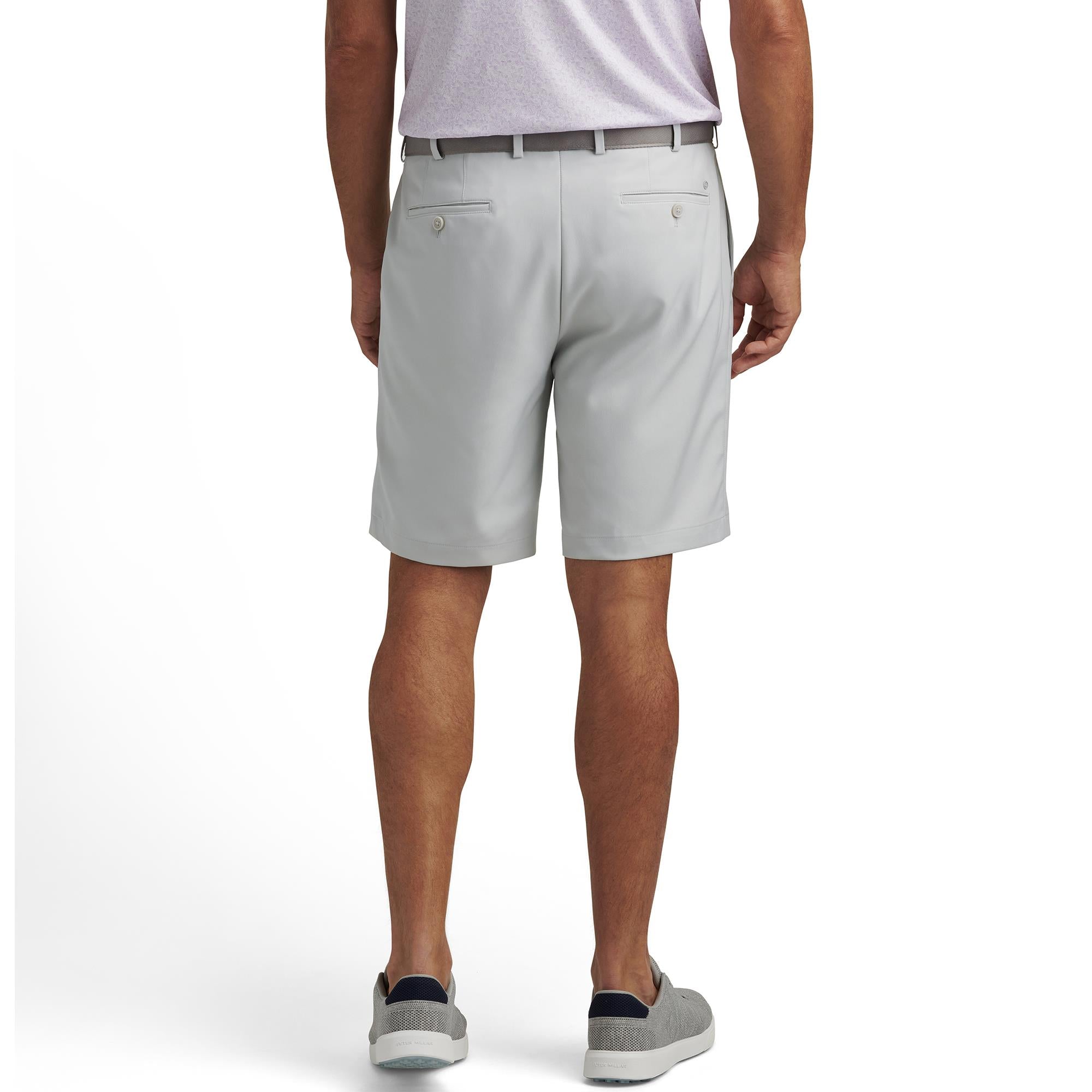 Model back view wearing Peter Millar Salem Performance Shorts – premium mens golf shorts UK